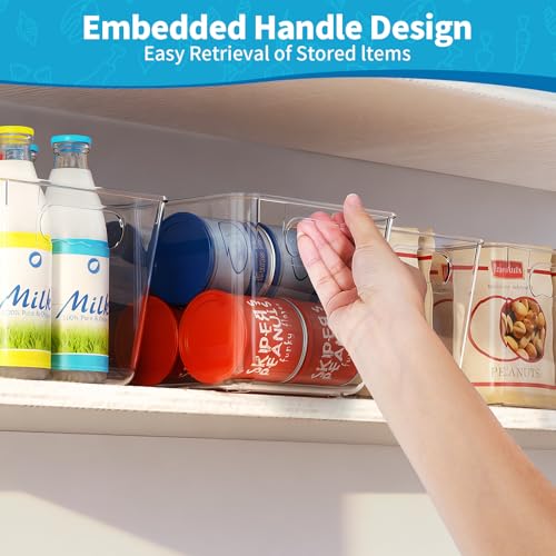 Clear Fridge Organizer Bins with Handles