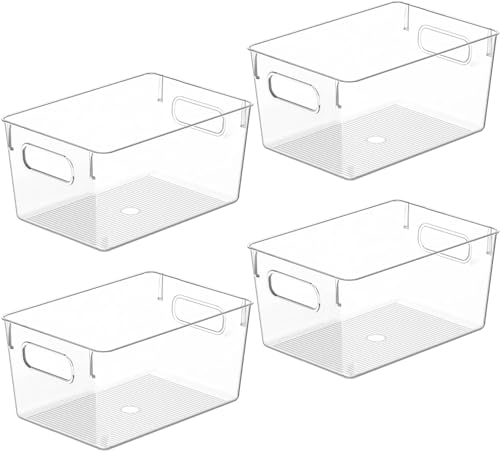 Clear Plastic Storage Bins (10 X 7.3 X 5)