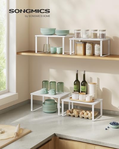 Cabinet Organizer Shelf (Cloud White + Snow White / 2*S (5.4"H) + 2*S (6.2"H))