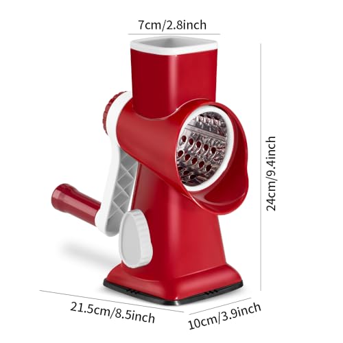 Cheese Grater Hand Crank Rotary Vegetables Shredder with Handle