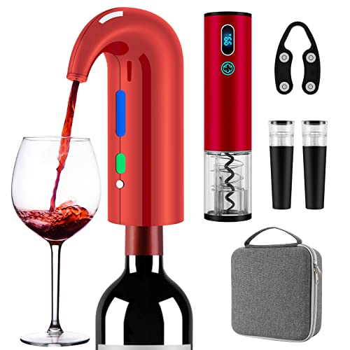 Wine Bottle Opener Christmas Day Gift Set with Electric Wine Opener (Pro Gift Set / Lucky red)