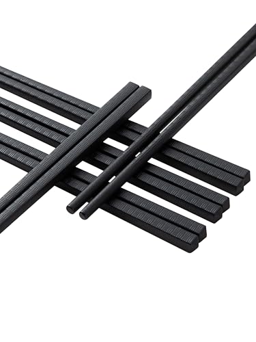10 Pairs Fiberglass Chopsticks (black bamboo texture)