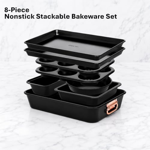 Stackable Nonstick Bakeware Set (Black)