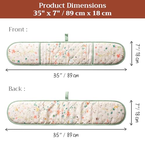 Double Oven Mitts 100% Cotton Double Oven Glove (005 - Colmar / 7" x 35" (Double Oven Mitt))