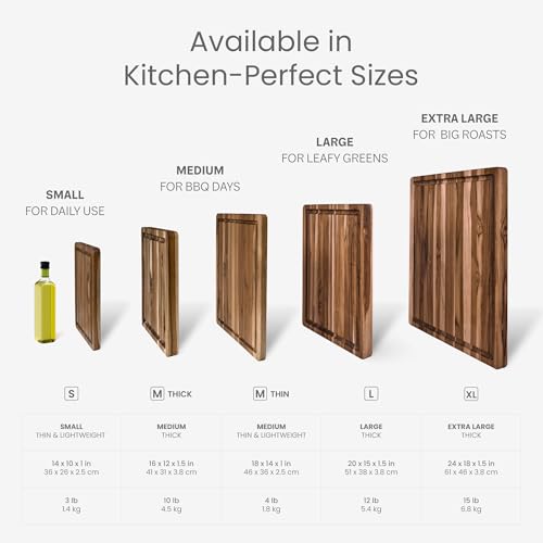 Carving Board and EON Cutting Board Oil Set (Cutting Board with Maintenance Oil / Extra Large (24 inch x 18 inch x 1.5 inch))