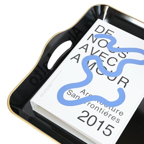 Large Black Serving Tray with Handles (L1black)