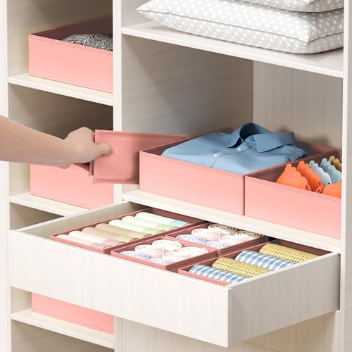 Drawer Organizer Clothes (Pink / 16 Pack)