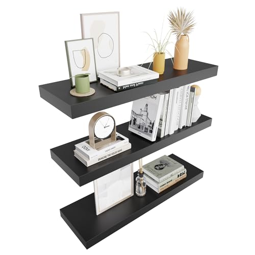 Floating Shelves for Wall (Black / 24"-3pack)