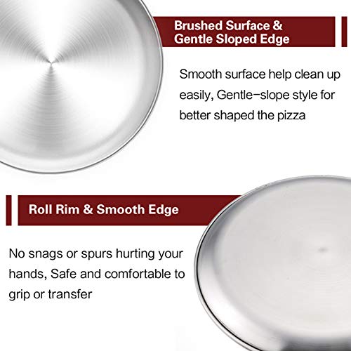 Pizza Pan 12 inch Stainless Steel Pizza Pan Set of 3 (12 Inch)