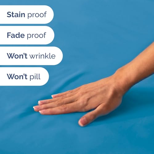 Short Queen Size 4 Piece Bed Sheet Set (20 - Denim Blue / Short Queen)