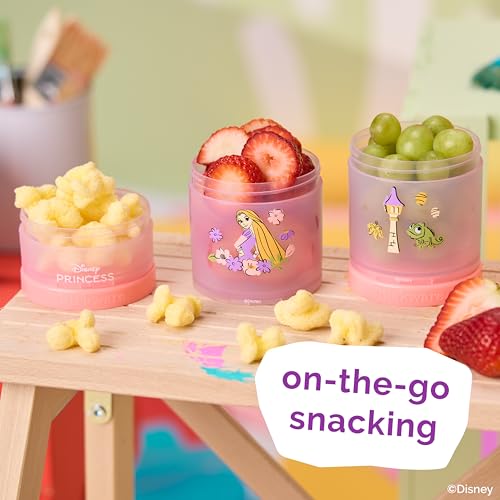 Rapunzel) DiSNEY PRINCESS Whiskware Stackable Snack Pack - 3 Jar + Handle - White/Pink/Purple (Disney / Rapunzel)