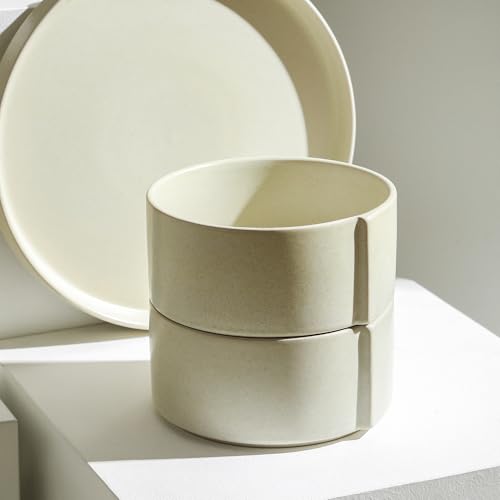 Bao 4 Piece Bowl Set Stoneware (Beige / 4-Piece - Cereal Bowl)