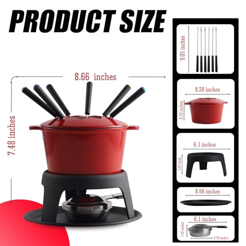 Cast Iron Cheese Fondue Pot for Chocolate Fondue Pot