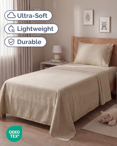 Twin Size 3 Piece Sheet Set (38 - Heathered Beige / Twin)