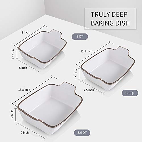 Bakeware Set Ceramic Baking Dish Set (Pure White)