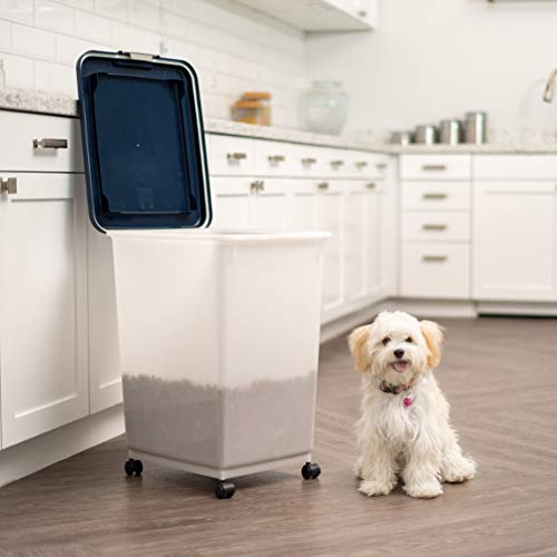Dog Food Storage Container (54 lbs / Navy/Pearl)