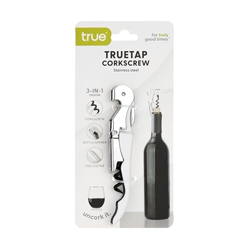 Truetap Double Hinged Waiter's Corkscrew Wine Opener (White)