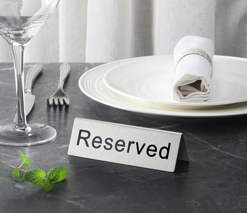 Stainless Steel Table Tent Sign (4 x 1.5-Inch (Set of 6))