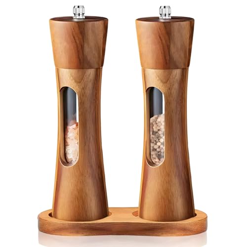 2 Pcs Wooden Salt and Pepper Grinder Set