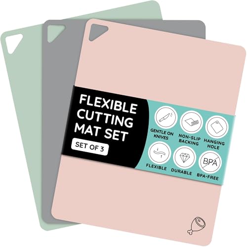 Cutting Board Alternative for Kitchen (Gray / Green / Pink / 15"L x 12"W)