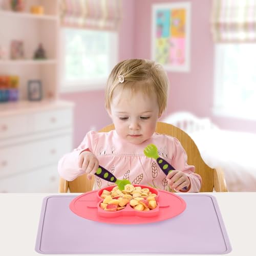 Silicone Placemats with Raised Edges for Kids