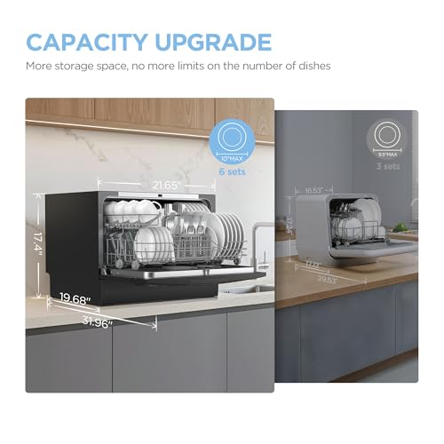 COMFEE’ Countertop Dishwasher (Black)