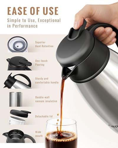 Thermal Coffee Carafe 51 Oz (Silver / 51 Ounces)