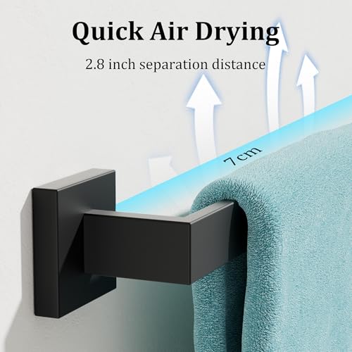 28 Inch Towel Bar for Bathroom Wall Mounted (Single 28 Inch(Assemble) / Matte Black)