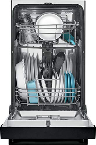18 in. ADA Compact Front Control Dishwasher in Black with Dual Spray Arms (Black / Dishwasher Only)