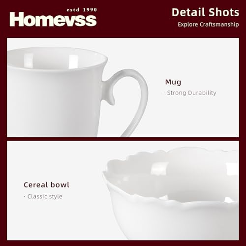 HomeVss New Bone China Dinnerware Set (Emboss Winds / Service for 4 - 16pc Set)