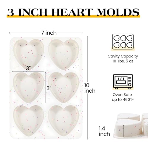 3 Inch Large Heart Shaped Silicone Molds for Chocolate (Heart / 3 inch)