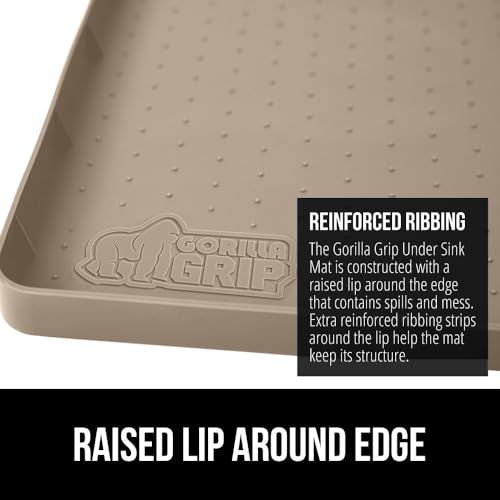 Waterproof Silicone Under Sink Mat (Beige / 15"w X 22"l)
