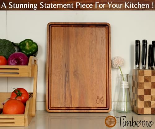 Acacia Wood Cutting Board (17"L x 12"W)