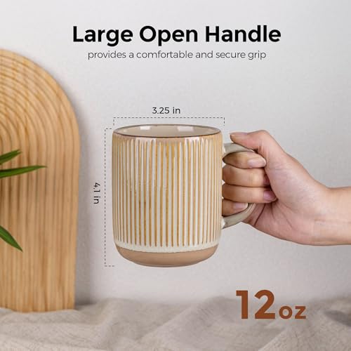 Coffee Mugs Set of 4 (Pale Khaki / Set of 4 (12 Ounces))