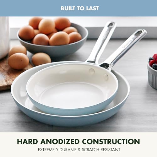 Padova Pro 8" and 10" 2 Piece Frying Pan Skillet Set (Blue Haze / 2-Piece Frying Pan Set (8" & 10"))