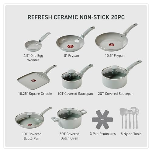 Refresh Ceramic Pots and Pans Set (Moon Grey)