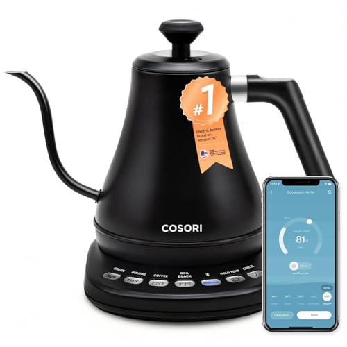 Smart Gooseneck Electric Kettle (Matte Black / 0.8 Quarts)