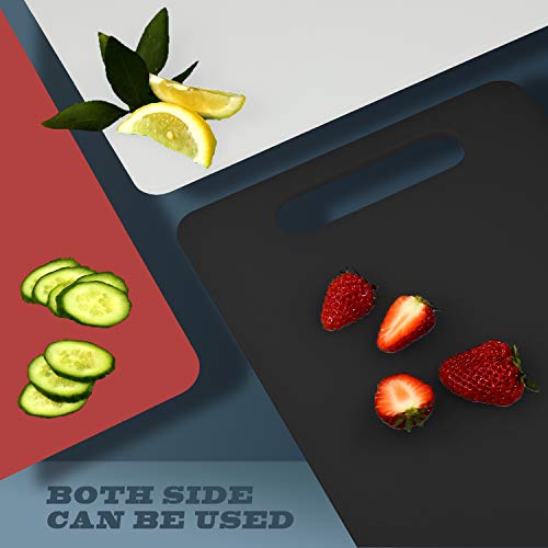 Plastic Utility Cutting Board with Handles (Red)