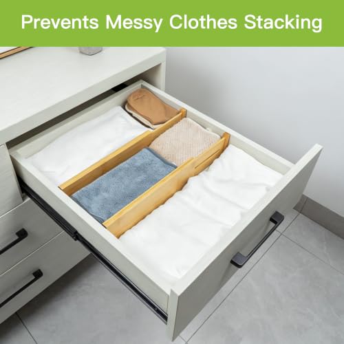Bamboo Dresser Drawer Dividers (Natural / 3.2"H, Small)