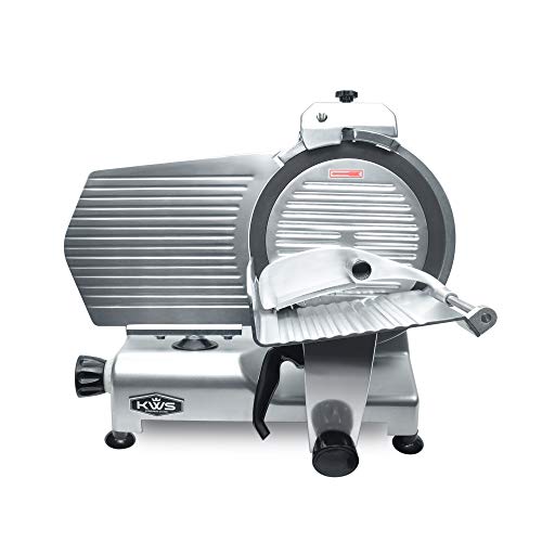 12" Commercial 420W Electric Meat Slicer Teflon coated Stainless Steel Blade Frozen Meat Deli Slicer Restaurant and Home Use [ETL