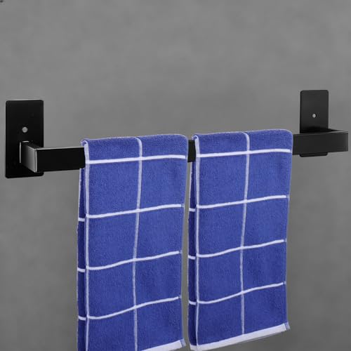 Bathroom Towel Bar Self Adhesive (Black / 24 IN)