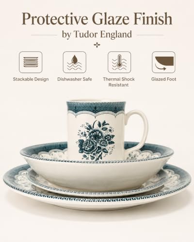 Royal 24 Piece Porcelain Dinnerware Set for 6 (24 / VICTORIA Green)