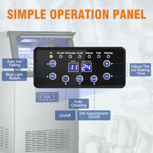 Commercial Ice Maker 120LBS (120Lbs/24H (30Lbs Bin))