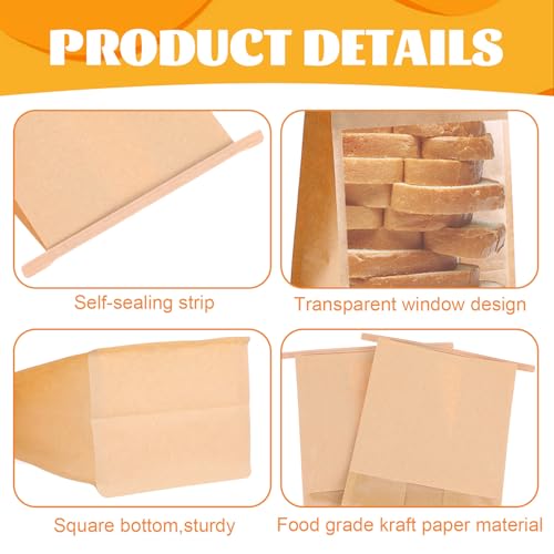 100 Pcs Small Bread Bags for Homemade Bread