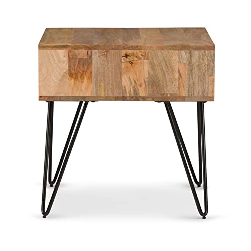 Hunter 22" Wide Solid Wood Square End Table in Natural (End Table / 22 inch / Refined Natural)