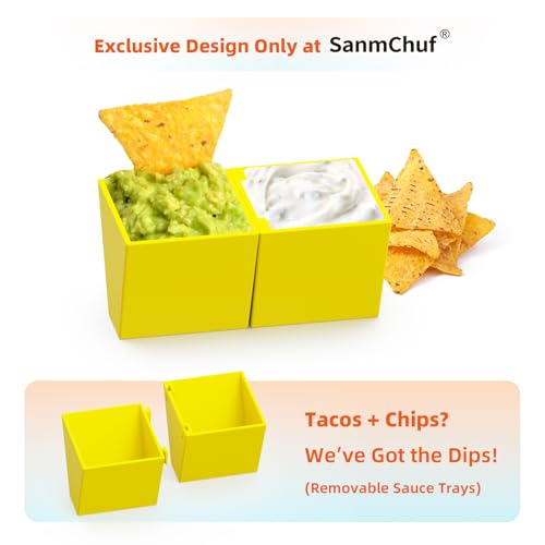 Microwave Safe Taco Holder Set of 6 (Set of 6 with 2 Sauce)