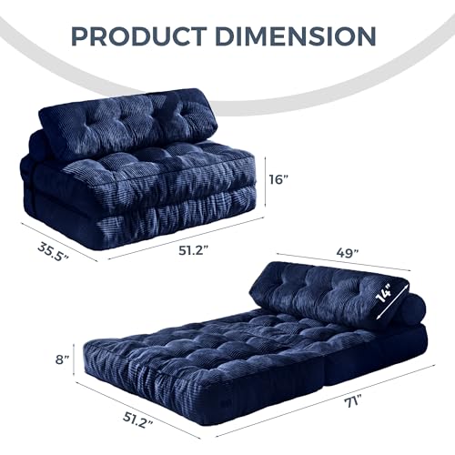 Folding Sofa Bed (Navy / Full)
