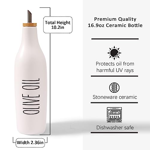 Olive Oil and Vinegar Dispenser Set (Print-Black White&Tary)
