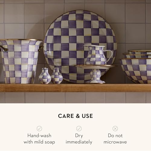 Enamel Abundant Bowl (Violet Check)