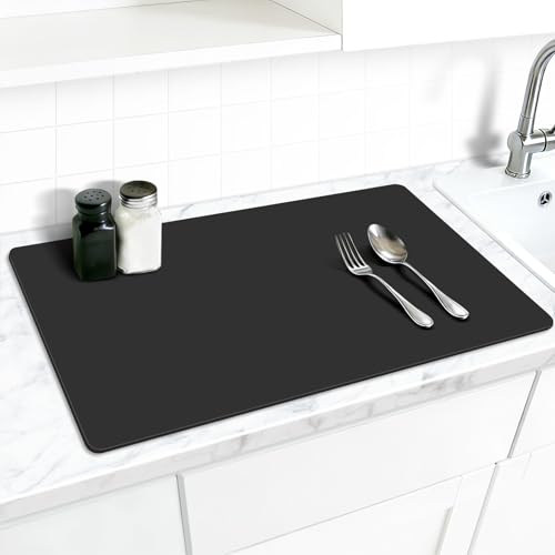 Silicone Mat for Kitchen Counter (Black / 27.5" x 16.5")
